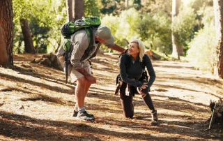 Photo of hiker with knee pain